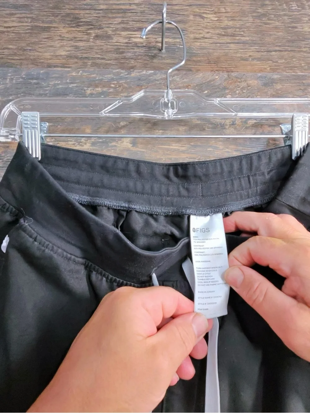 Figs Black Track Joggers Scrubs with Drawstring
